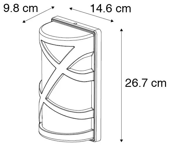 Aplică modernă de perete neagră IP44 - Suzie