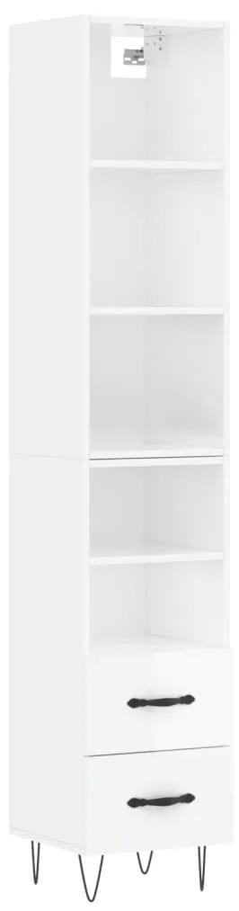 3189759 vidaXL Dulap înalt, alb extralucios, 34,5x34x180 cm, lemn prelucrat