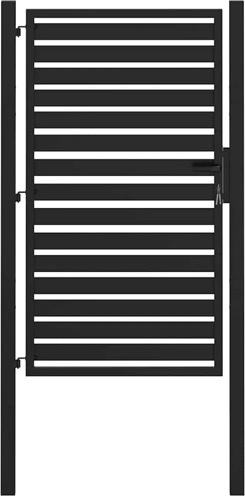 vidaXL Poarta de gradina incuiata neagra 100x150 cm aluminiu