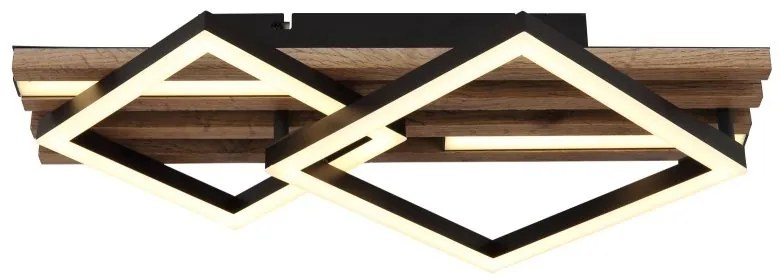 Plafoniera LED riflaj MDF cu efect de lemn OBRIEN
