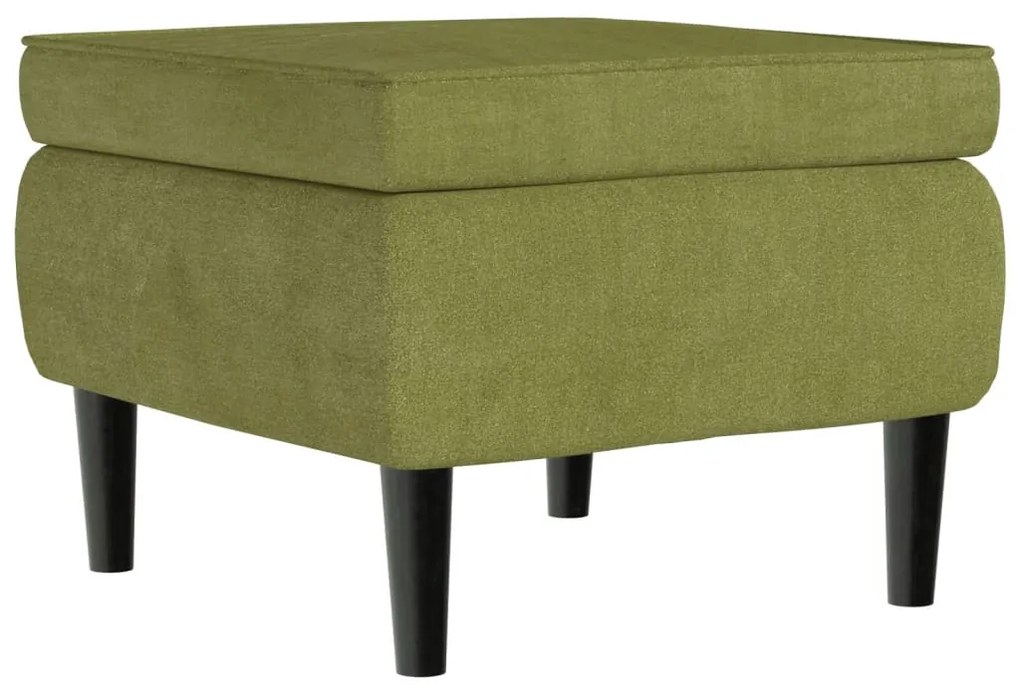 329439 vidaXL Scaun cu picioare din lemn, verde deschis, catifea