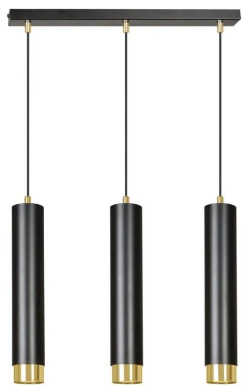 Lustra moderna cu spoturi stil minimalist KIBO 3 negru/auriu