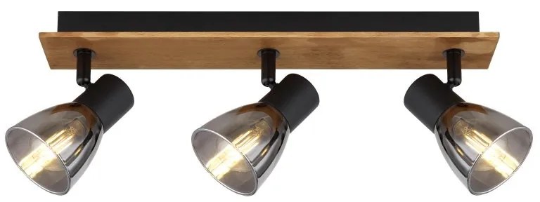 Plafoniera cu 3 spoturi directionabile design modern CLAUDE negru, maro
