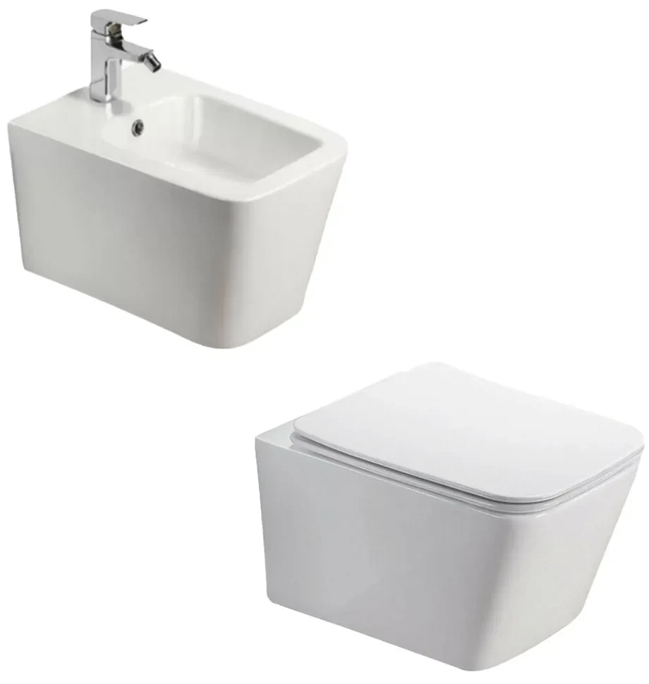 Pachet vas wc, capac slim softclose si bideu suspendat Rune Jord