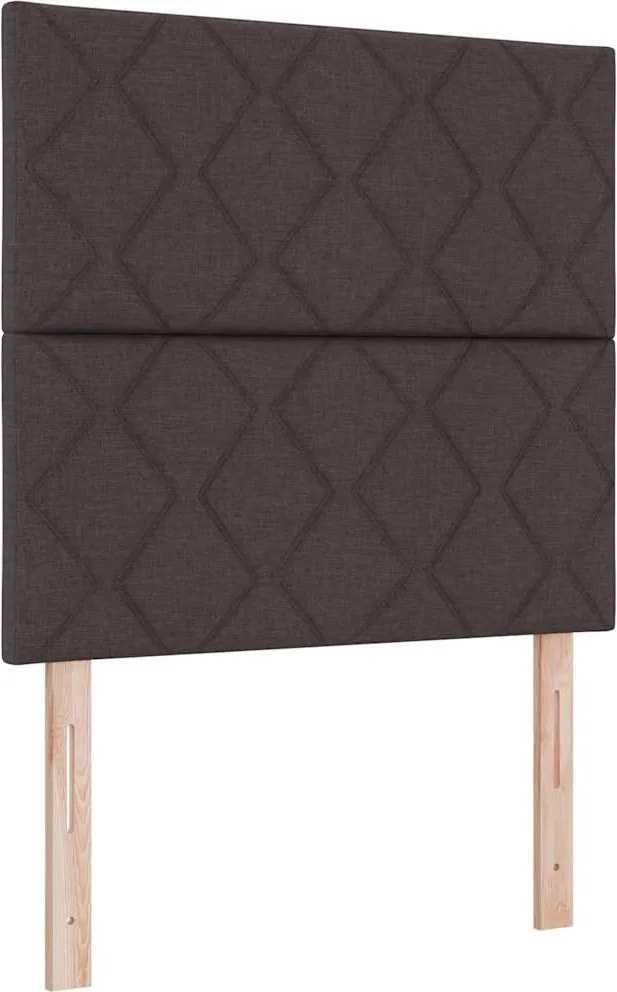 vidaXL Pat cu arc LED cu saltea Maro închis 120 x 200 cm țesătură