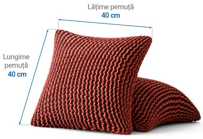 Huse bielastice COSTINA culoarea cupru feţe de pernă 2 buc (40 x 40 cm)