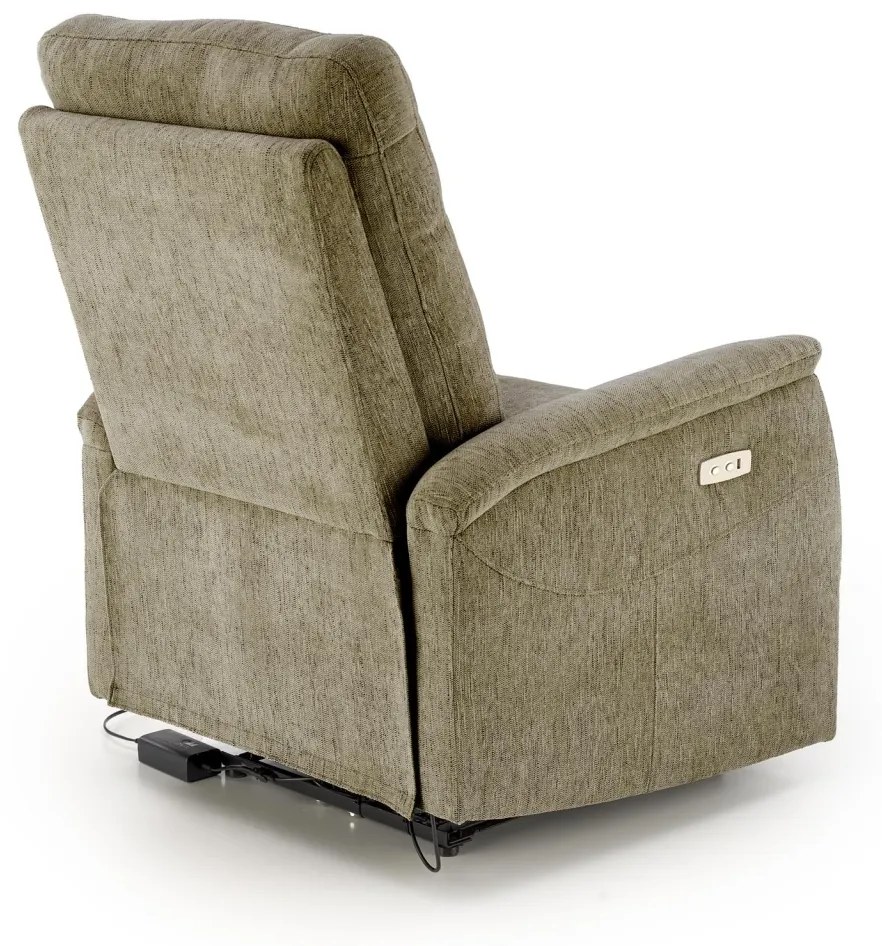 Fotoliu recliner Jamal stofa olive H105 cm