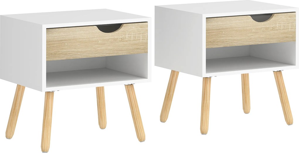 HOMCOM Noptiere Moderne cu Sertar și Raft, Design Modern și Funcțional, Ideal pentru Cameră de Dormit, Albastru | Aosom Romania