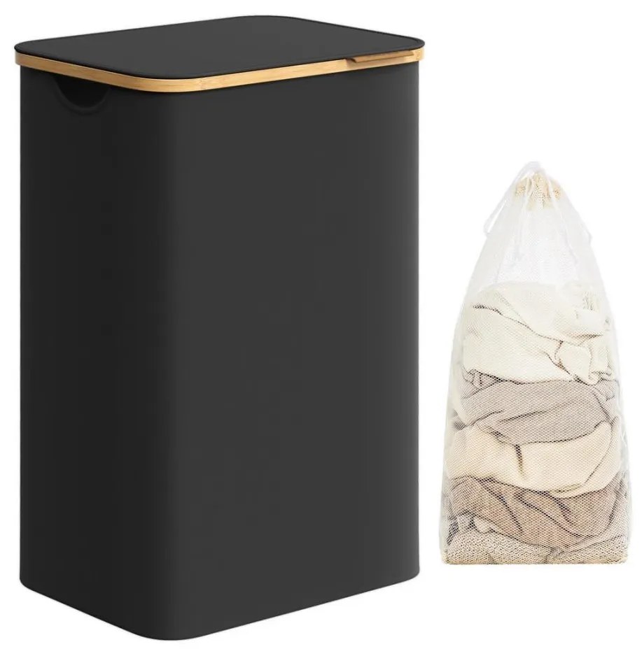 Coș pentru rufe TATE, negru