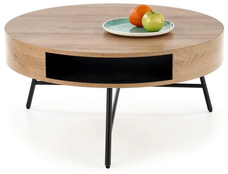 Masa de cafea Camila stejar auriu/negru ø80/h41 cm