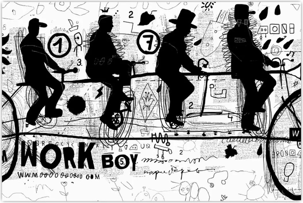 Tablou - Munca în echipă, ciclism (90x60 cm)