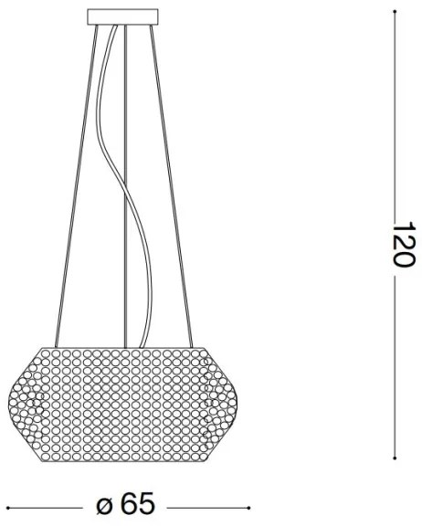 Ideal Lux - Lustra LED cu cristale suspendată pe cablu PASHA 14xE14/40W/230V Ø 65 cm auriu