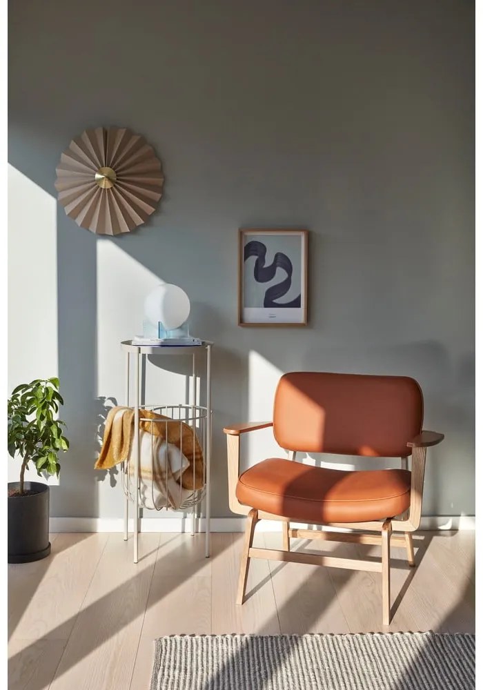 Fotoliu din imitație piele Hübsch Haze, portocaliu