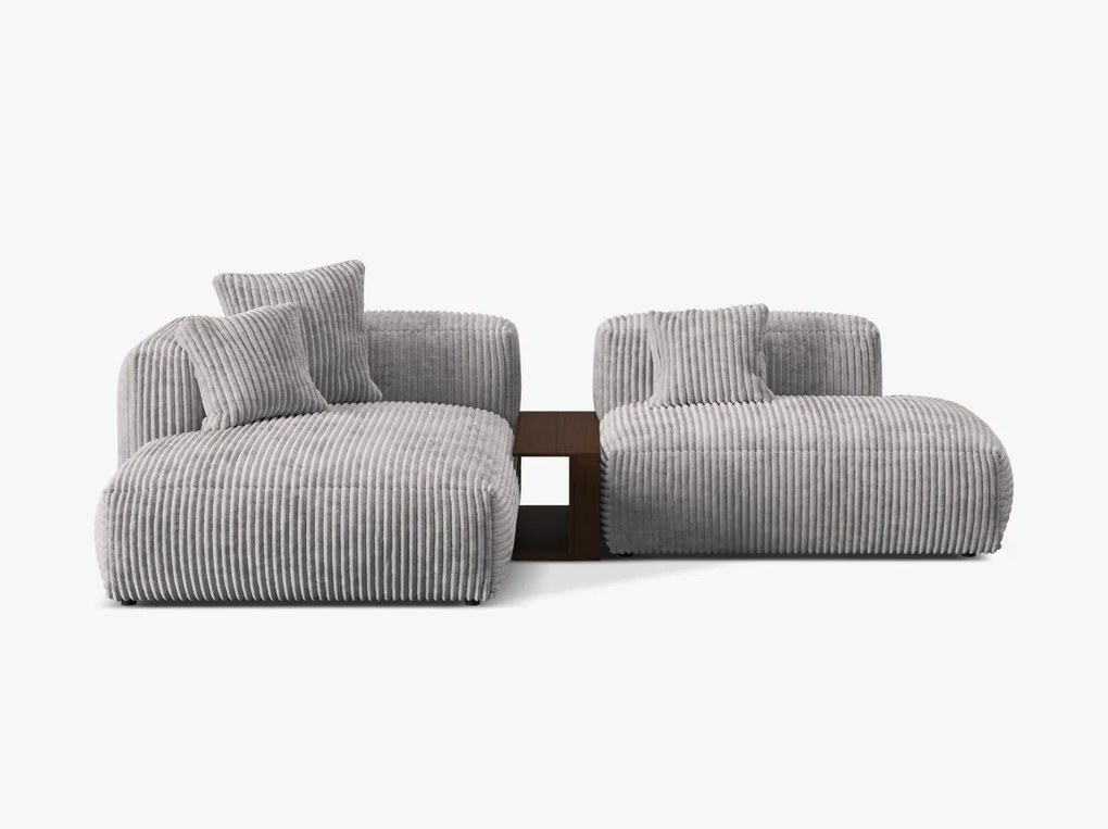 Coltar modular Martina corduroy Tilia L285 cm + masuta de cafea