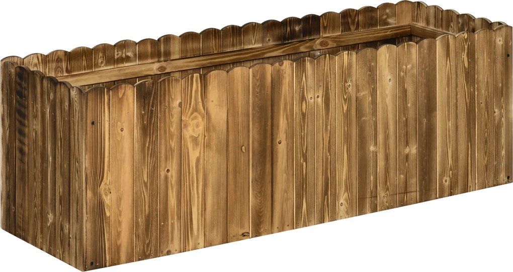 Outsunny Pat înălțat pentru plante, jardiniere pentru ierburi, legume și flori, lemn de brad, 120 x 40 x 40 cm | Aosom Romania