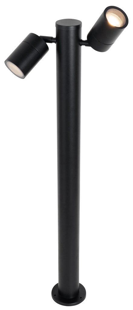 Lampă de exterior cu statie neagră, 80 cm IP44 reglabilă cu 2 lumini - Duo