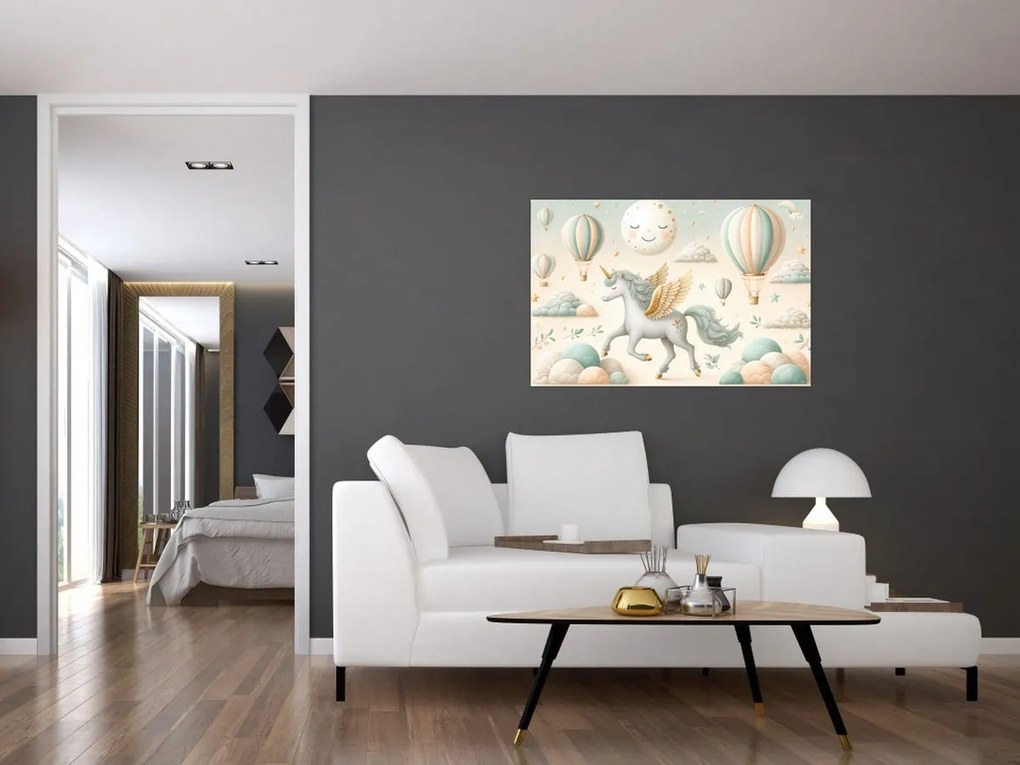 Tablou - Unicorn fericit (90x60 cm)
