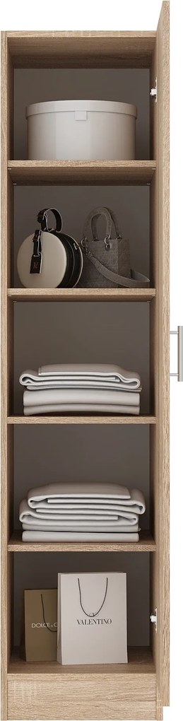 Dulap Remi, O Usa, cu polite, Stejar Sonoma, 40 x 51 x 170 cm