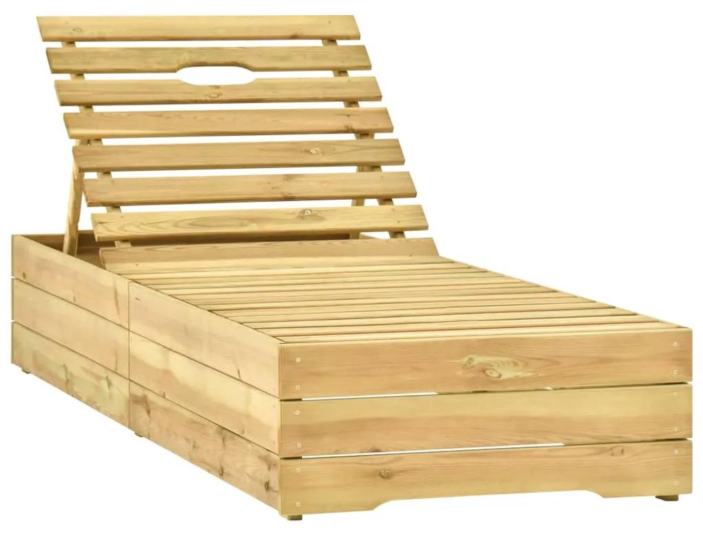 315400 vidaXL Șezlong, lemn de pin tratat verde