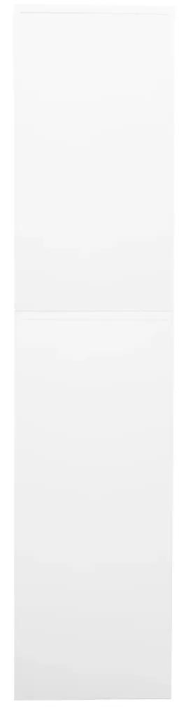 Dulap de birou, alb, 90x40x180 cm, otel sticla securizata Alb, 1, 1