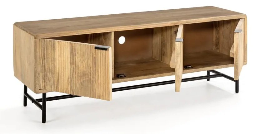 Comodă TV în culoare naturală din lemn de mango 145x50x40 cm Mundra – MOME