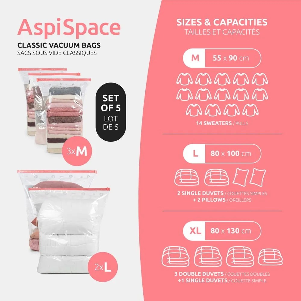 Saci de vidat 5 buc. Aspispace M/L – Compactor