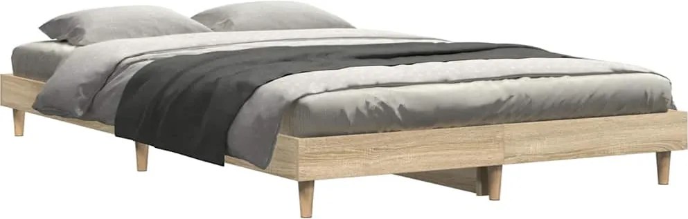 vidaXL Cadru pat fără saltea stejar sonoma 120x200 cm, lemn prelucrat