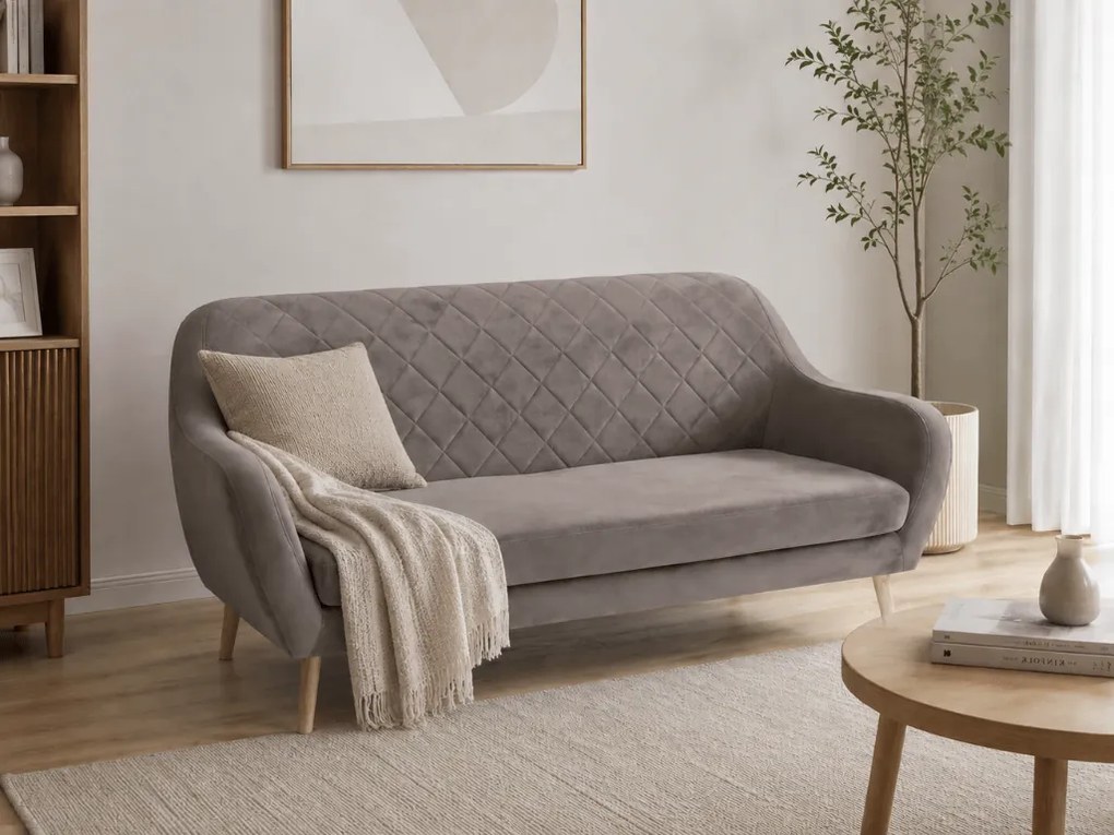Canapea gri de 3 locuri CORANTI VELVET