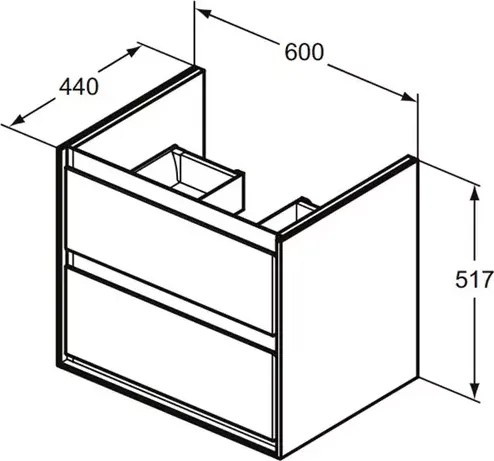 Dulap suspendat pentru lavoar alb Ideal Standard Connect Air 60 cm E0818B2