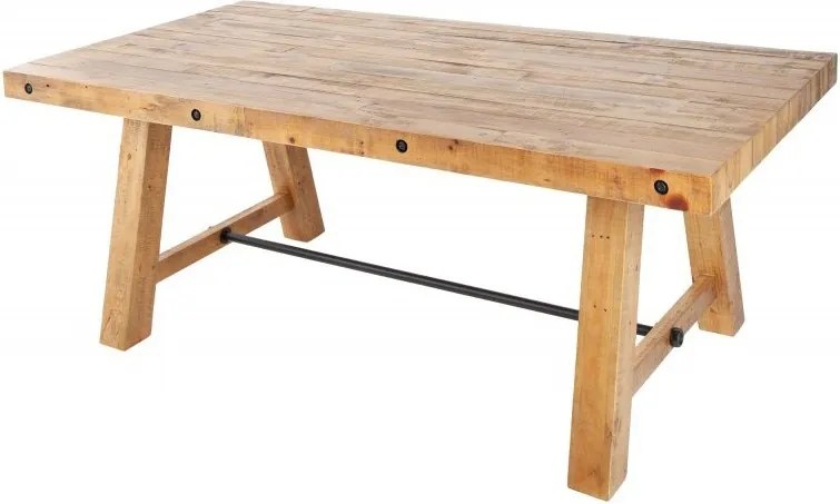 Masa design industrial din lemn de pin Finca 165cm, maro vintage