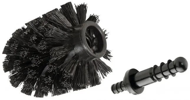 Rezerva perie toaleta din plastic, fara maner, Brush Medium Negru, Ø7,5xH9,3 cm