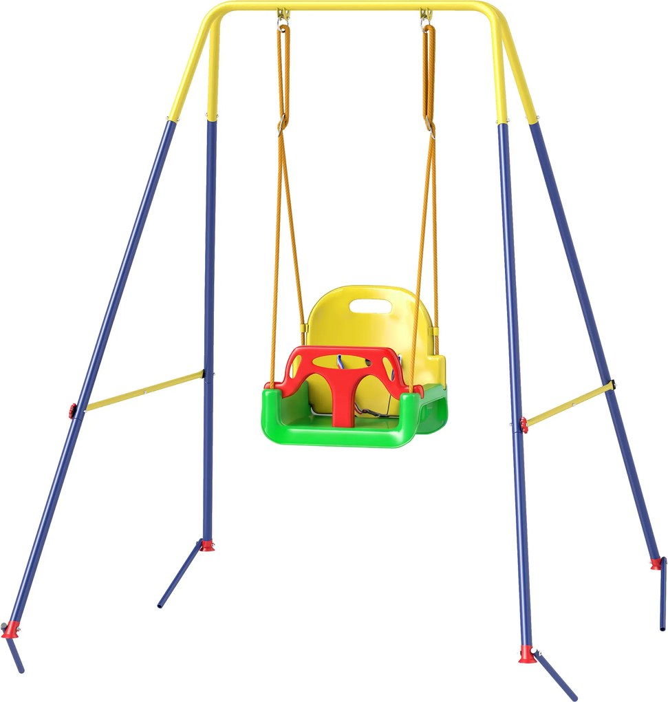 AIYAPLAY Leagăn de grădină pentru copii Leagăn pentru bebeluși 3 în 1 Verde | Aosom Romania