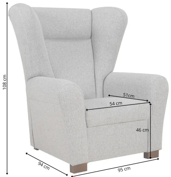 Fotoliu VIVA cu aripi, albastru