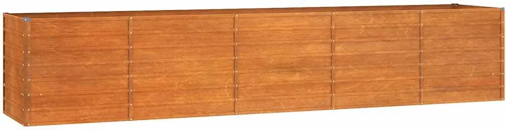 vidaXL Strat înălțat de grădină, ruginiu, 400x80x77 cm, oțel corten