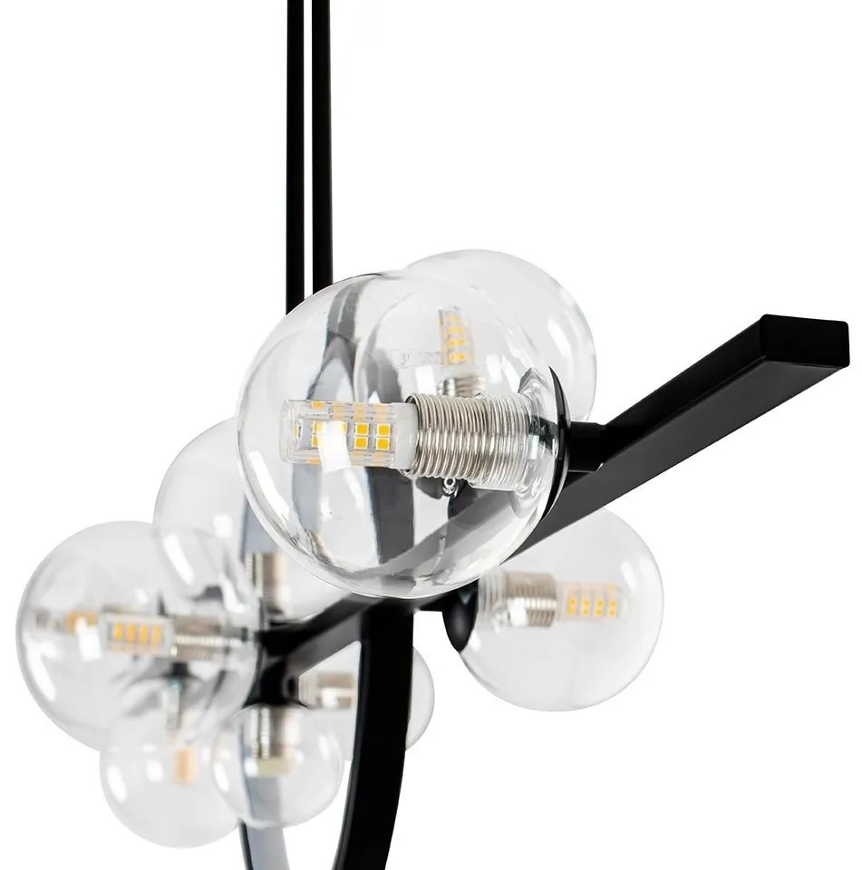 Lustra moderna cu 10 de surse de lumina si LED LINEA TWIN 120