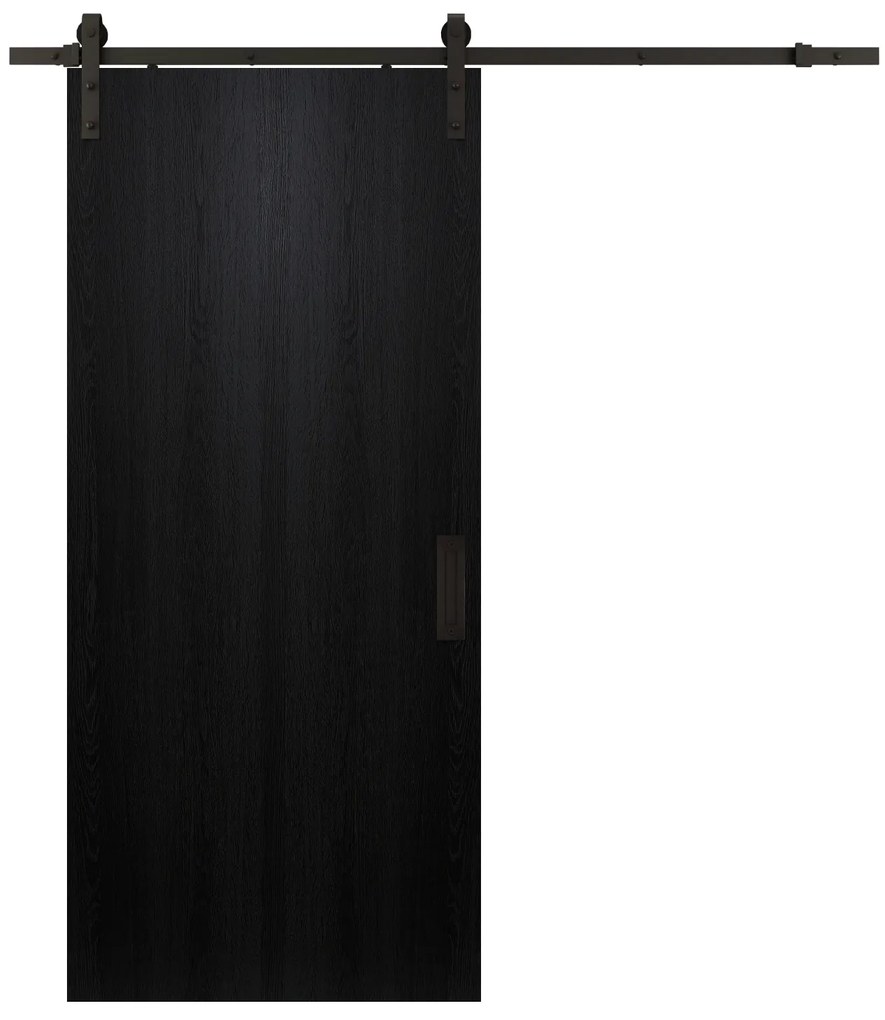 Usa glisanta tip hambar - Barn Door Da, Gri Antracit, Folie Decor