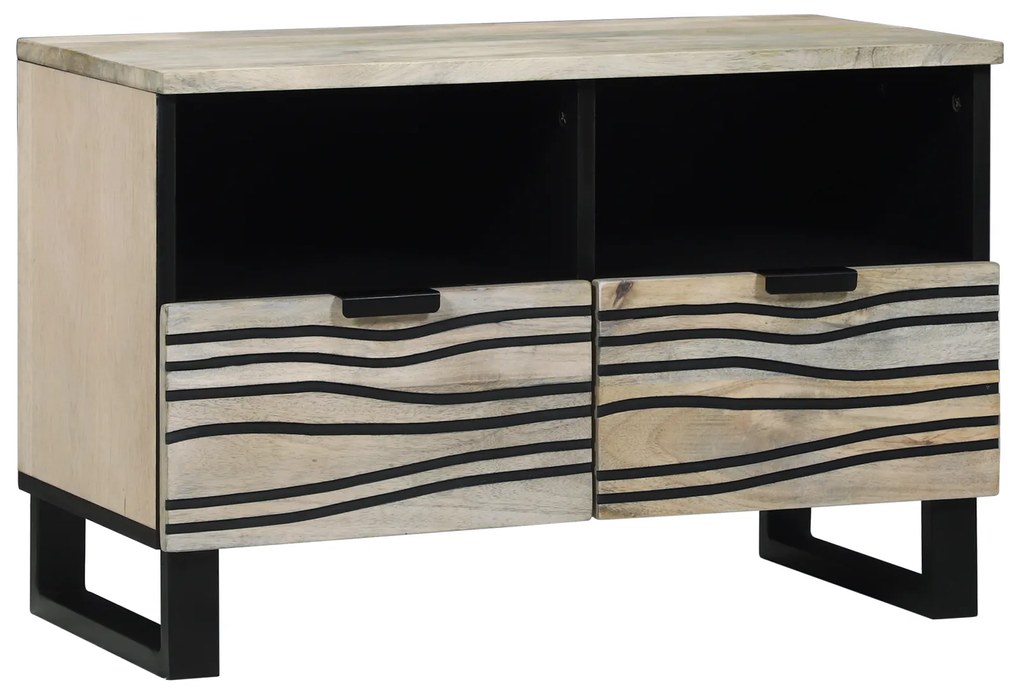 vidaXL Dulap TV cu sertar Alb 70 x 33 x 46 cm Lemn masiv de mango