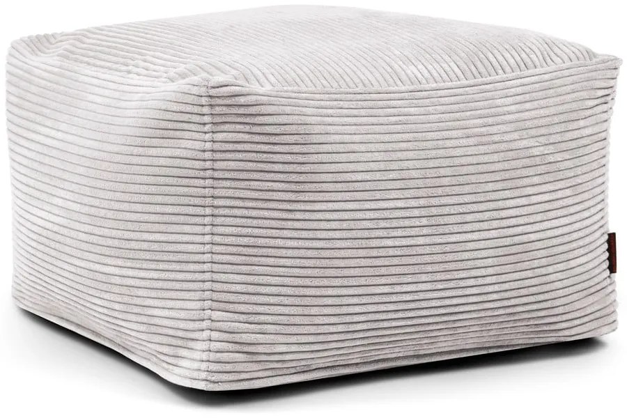 Fotoliu bean bag gri deschis cu tapițerie din catifea reiată Softbox MooG – SLOWDOWN