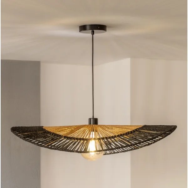 Brilagi - Lustră LED suspendată pe cablu CERIA BOHO 1xE27/40W/230V Ø 80 cm negru/maro