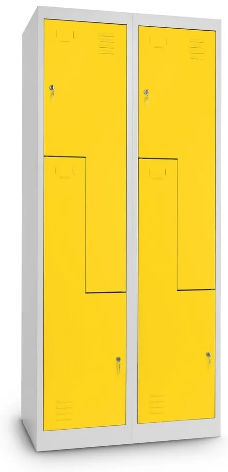 Dulap metalic Z, 80 x 50 x 180 cm, încuietoare cu cilindru, galben - RAL 1023