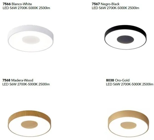 Plafoniera LED Smart dimabila cu telecomanda COIN 38cm lemn