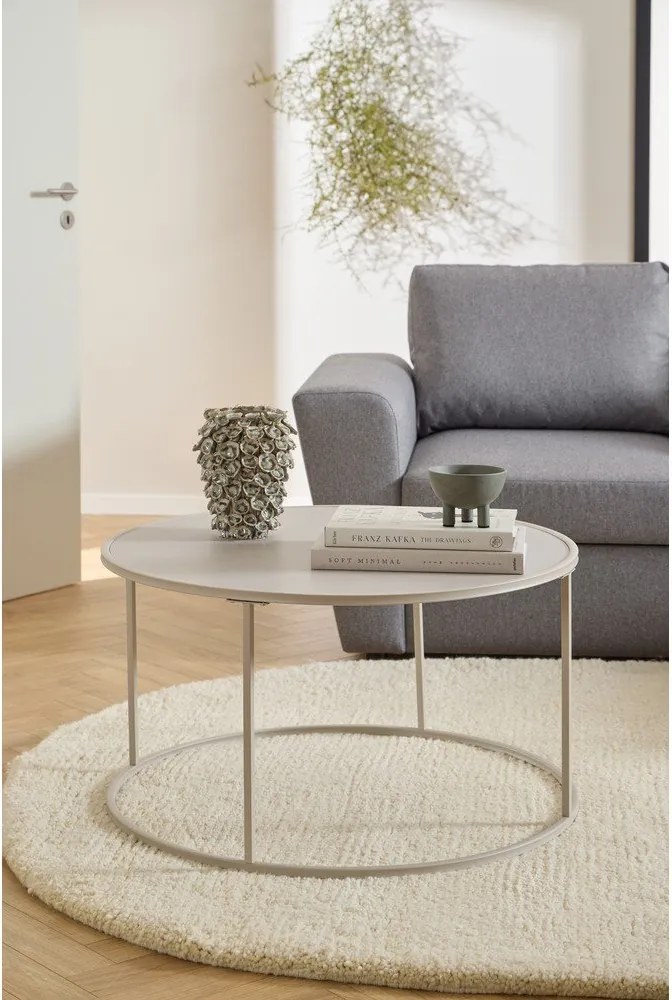 Măsuță de cafea gri rotundă din oțel ø 80 cm Seaford – Actona