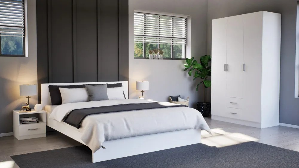 Dulap Miami 120x205 cm alb-alb