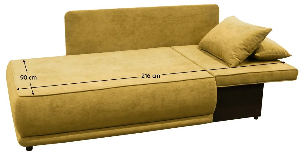 Canapea extensibila, mustar, pe dreapta LIAMI