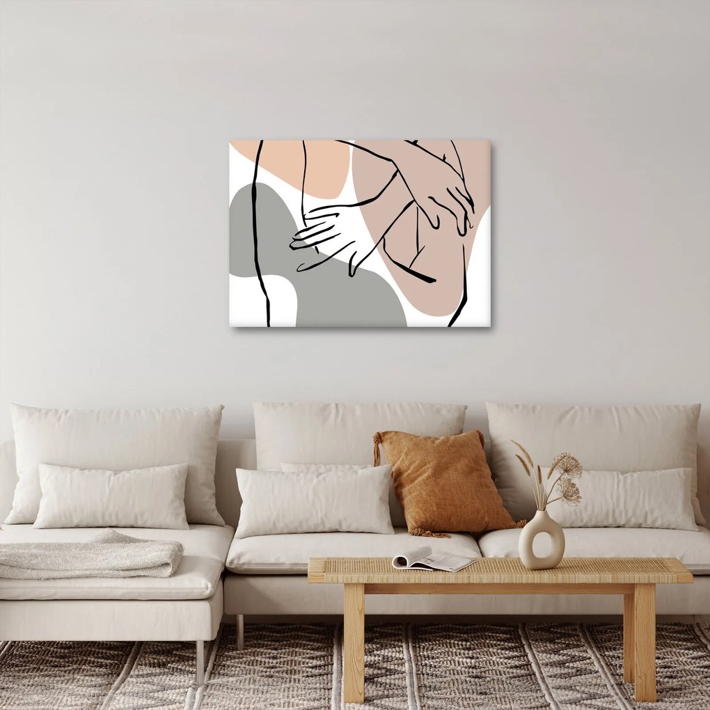 Tablou - Femeie corp linie de artă N⁰2 (70x50 cm)