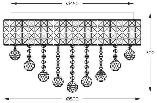 Plafonieră Zuma Line 19027-L CAPRI 9xG9/25W/230V argintiu