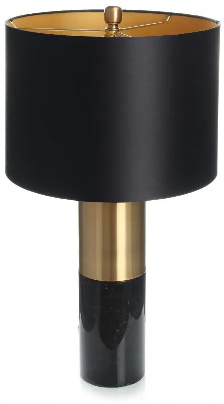 Lampa decoratina din tesatura/metal/marmura Orbit neagra /bronze/neagra, un bec