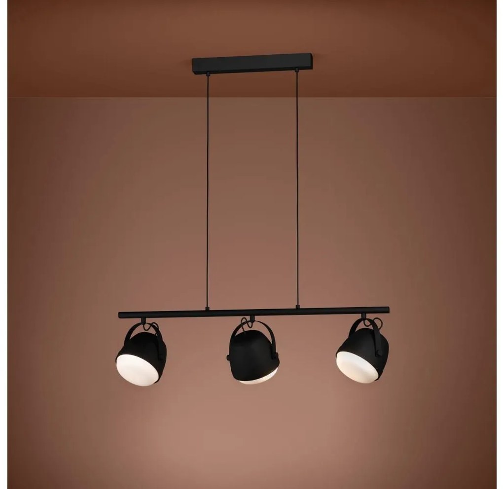 Lustră pe cablu Eglo 390046 UPANEMA 3xE27/28W/230V negru