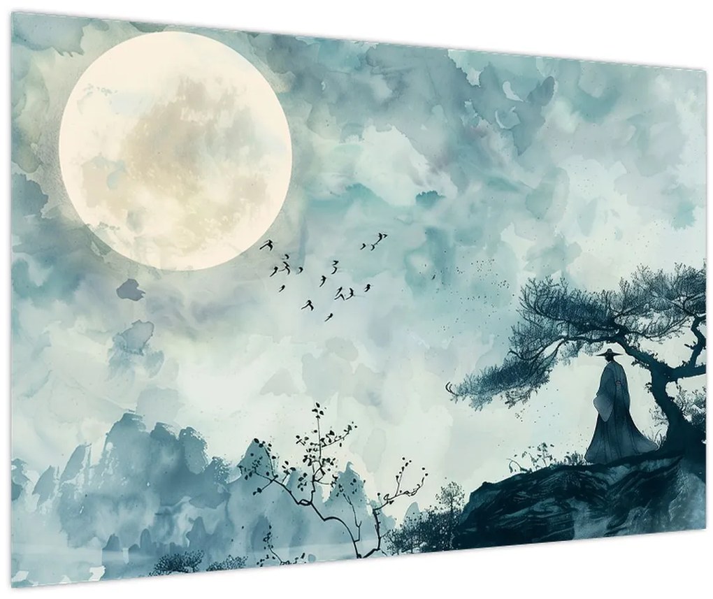 Tablou - Pictură cu lună plină (90x60 cm)