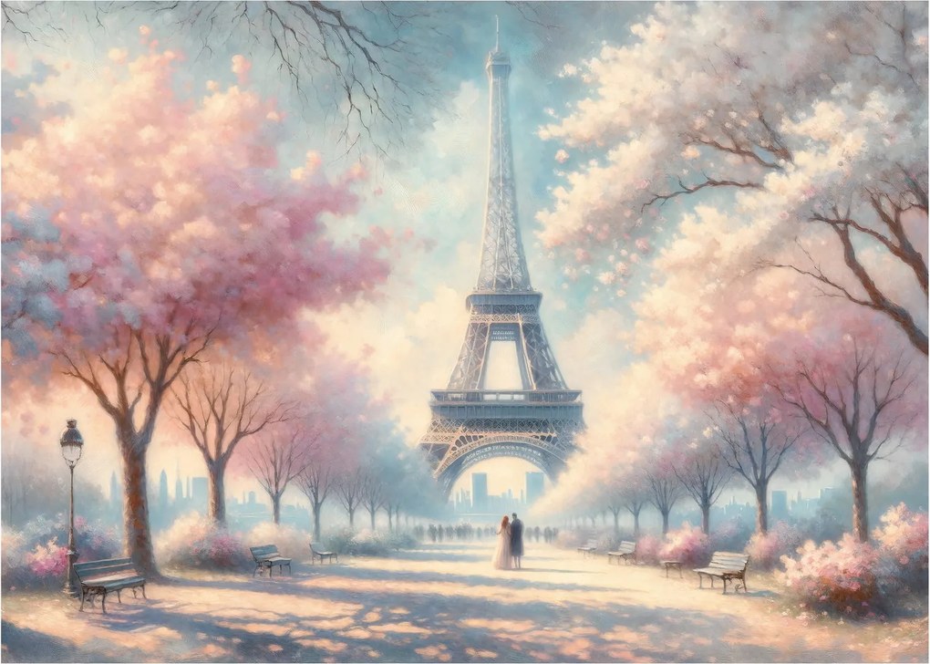 Tablou pe sticlă – Primăvară la Paris (70x50 cm)